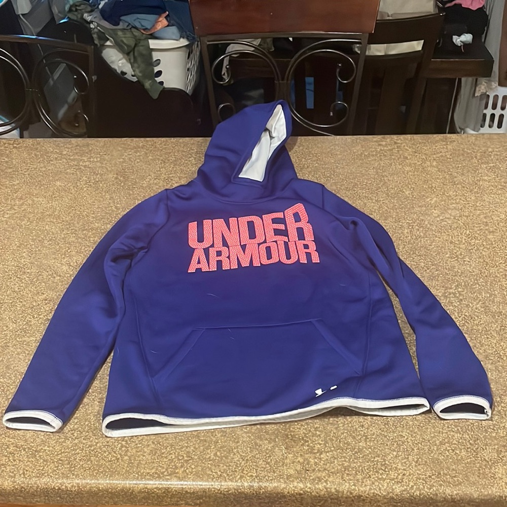 Under Aumour hoodie, not well worn, no holes, no stains.
